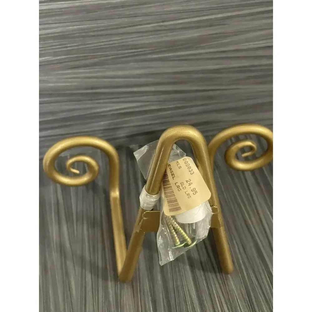 Brass Easel Cabinet Plate Book Display‎ Metal Wall Hanger Rack Black Vintage